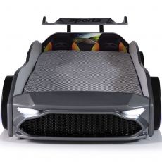 Дитяча ліжко машина GT18 4x4 Turbo Grey з підсвіткою, спойлер